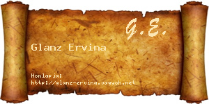Glanz Ervina névjegykártya
